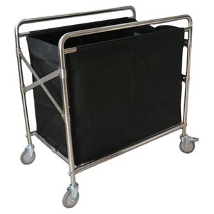折叠布草车酒店宾馆专用脏布草收纳不锈钢手推车客房清洁服务车