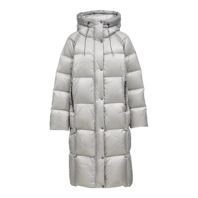 ONLY鸭绒立领连帽宽松长款羽绒服