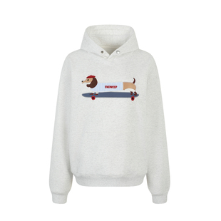 【Endweep官方店】滑板腊肠狗刺绣连帽卫衣宽松百搭套头情侣帽衫