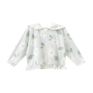 UPF100+防紫外线女宝宝连帽防晒衣服夏季薄款婴儿外套竹纤维凉感