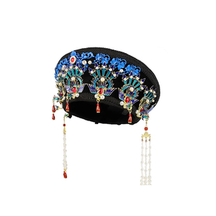 清朝皇后帽子素胚故宫拍照佃子发饰清宫剧旗头帽头饰DIY佃帽花钿