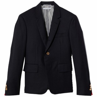 [24期免息]THOM BROWNE 男士羊毛高袖笼西装西服