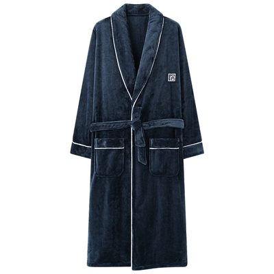 芬腾可安冬季男士加厚法兰绒睡袍