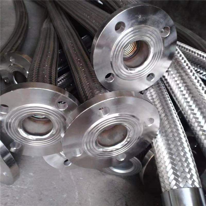 大口径金属软管DN50不锈钢法兰金属软管钢带编织大口径波纹管