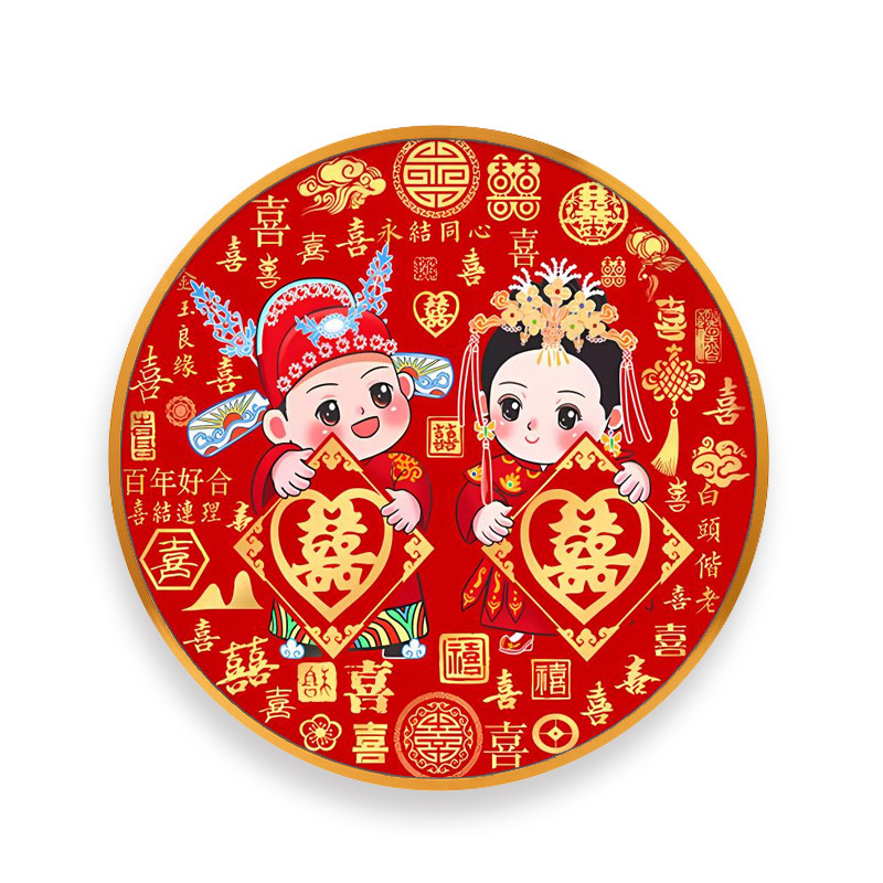 百喜图入户玄关走廊装饰画