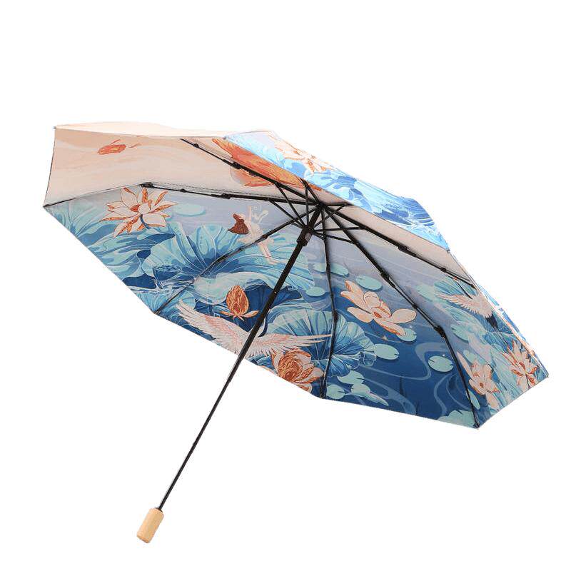 天堂伞新款双层加厚防晒防紫外线遮阳伞折叠太阳伞晴雨两用伞男女