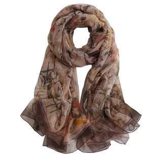 中国风小碎花长款百搭女士丝巾春秋薄款装饰妈妈款礼物优柔纱纱巾