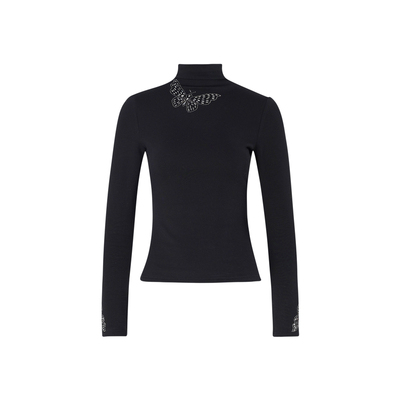 MD千亿【蝶影花期】2025冬新款时尚气质显瘦保暖打底上衣