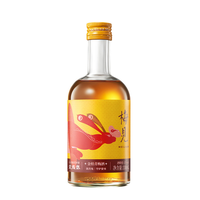 金桂梅见风味青梅酒12度330ml*2瓶微醺低度酒桂花酒梅子酒果酒