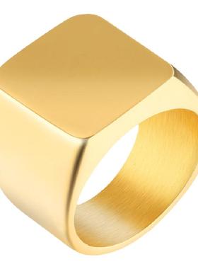 大板平面男时尚个性钛钢戒指