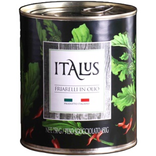 意大利进口油浸芜菁叶蔬菜罐头750g烘焙面包手工披萨配料TURNIP