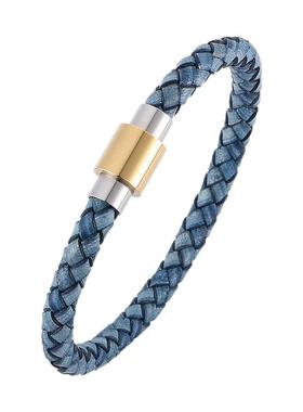 蛇年简约皮绳手链男士真皮手环黑色高级感简约情侣手绳男生礼物潮