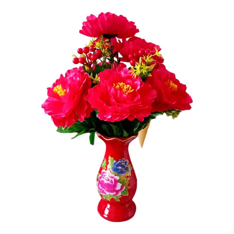 牡丹花绢花塑料装饰仿真花花束