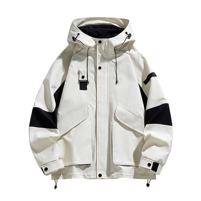 NASACOOP潮牌美式冲锋衣外套男宽松连帽加绒保暖夹克春秋季青少年