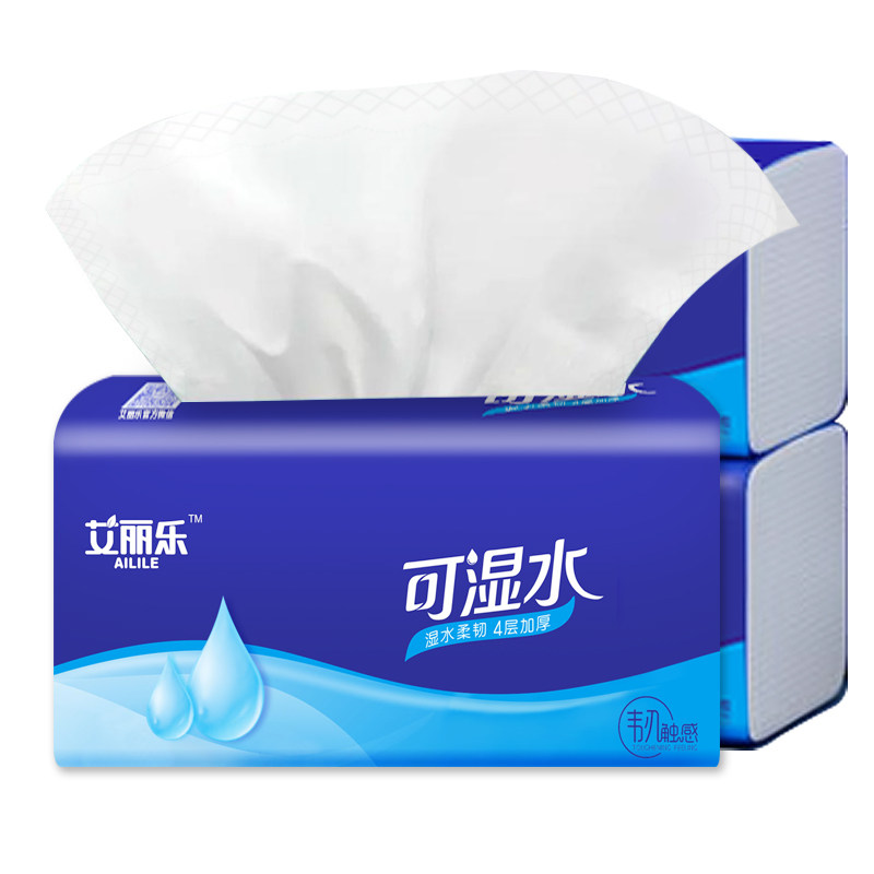 艾丽乐大尺寸可湿水抽纸整箱18包