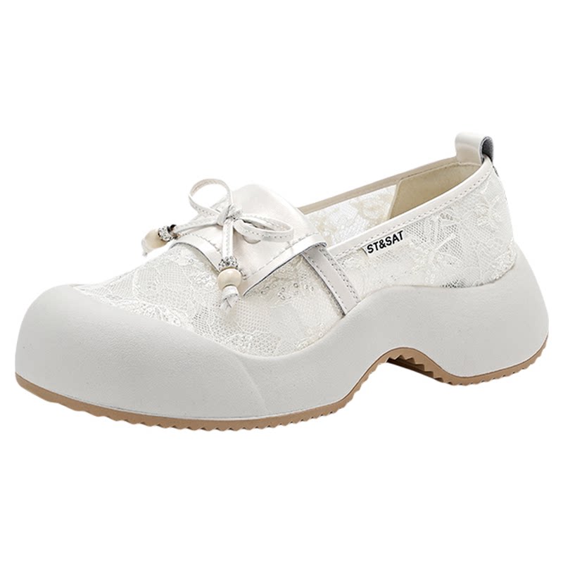 星期六官方正品网面芭蕾玛丽珍鞋