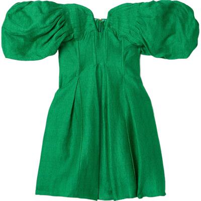 CULT GAIA女士露肩褶裥梭织迷你连衣裙