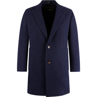 【羊毛羊绒】LAMPO/蓝豹男士大衣中长款大衣舒适亲肤时尚商务风衣