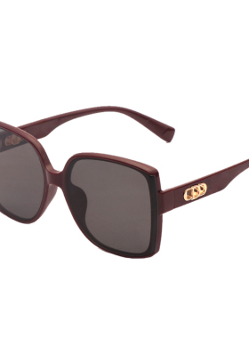 方形尼龙偏光太阳镜大框红色防晒