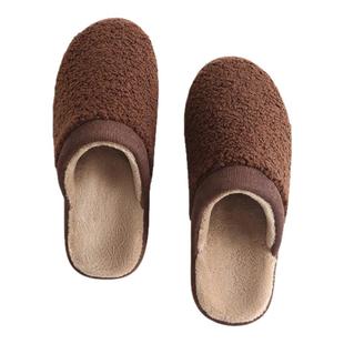 牛筋底盆底保暖拖鞋加绒防滑秋冬室内居家棉拖男女情侣泰迪绒软底