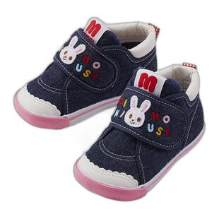 日潮MIKIHOUSE小兔子刺绣魔术贴儿童学步鞋舒适二段耐穿牛仔