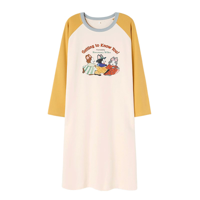 浪莎睡裙女纯棉长袖家居服