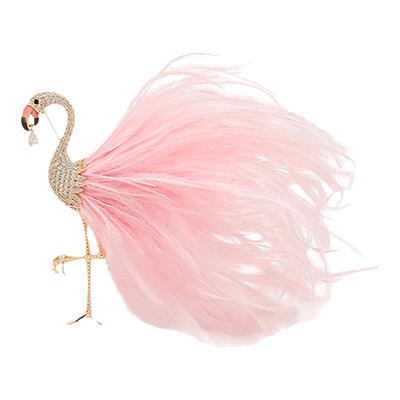 高档精致的火烈鸟西装大衣胸针