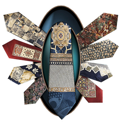 英皇爵迹高端真丝复古正装领带