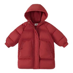 儿童羽绒服冬季2025新款女童羽绒服长款女宝红色过年衣服拜年服潮