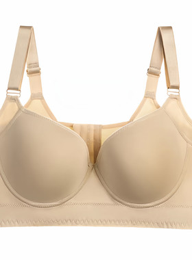 光面大码硬钢圈上托内衣女收副乳