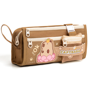 卡皮巴拉笔袋2025新款小学生女童高颜值大容量熊猫文具盒女孩款初中生儿童铅笔盒套装多功能文具袋男孩女生用