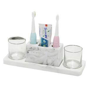 卫浴洗漱套装北欧双人电动牙刷架座免打孔创意家用漱口杯牙具套装