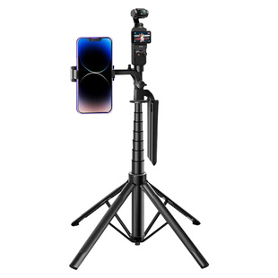 适用DJI大疆pocket3/4延长自拍杆四脚架运动相机云台手持落地便携三脚架直播volg视频拍摄自拍手机支架