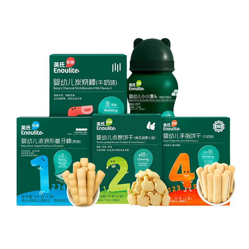 英氏小馒头磨牙棒手指饼干零食