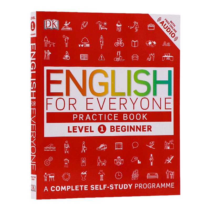 进口英文原版正版L1入门级教程练习册带音频English for Everyone Level1 Beginner Practice Book自学教材雅思托福用书