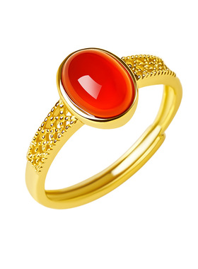 宫里上新天然正品红玛瑙戒指