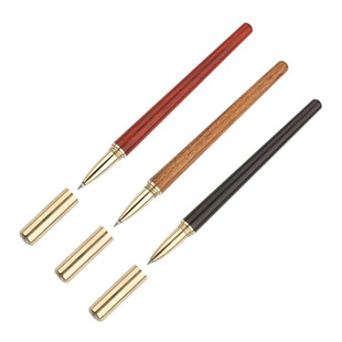 木笔木质签字笔礼品 金属中性笔红木签名笔 高档商务男士私人定制刻字logo 高级宝珠笔可换笔芯 高端笔礼物