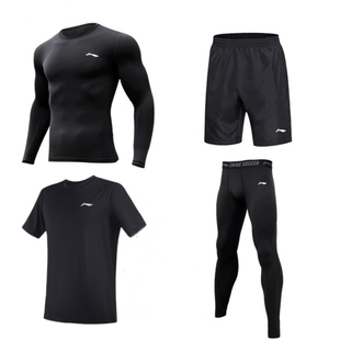 李宁跑步运动套装男健身衣篮球训练服田径专业晨跑速干衣紧身秋冬