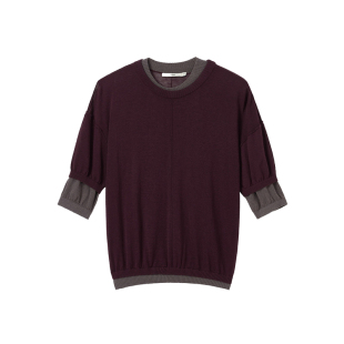 COTEMP OSMOS SWEATER假两件薄透针织上衣短袖T恤女 YOUNGC买手店