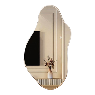 异形led镜子挂墙式穿衣镜家用卧室带灯镜子贴墙自粘试衣镜斜边镜