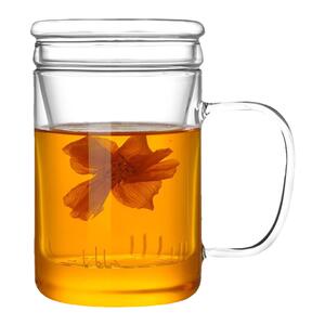 耐热玻璃带内胆三件男女花草茶杯