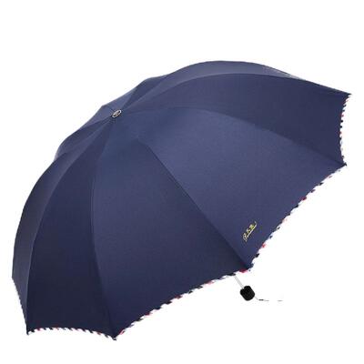 天堂伞加大黑胶折叠雨伞定制logo