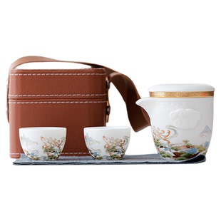 便携式旅行茶具小套装随身户外露营快客杯一壶四杯泡茶喝茶包装盒