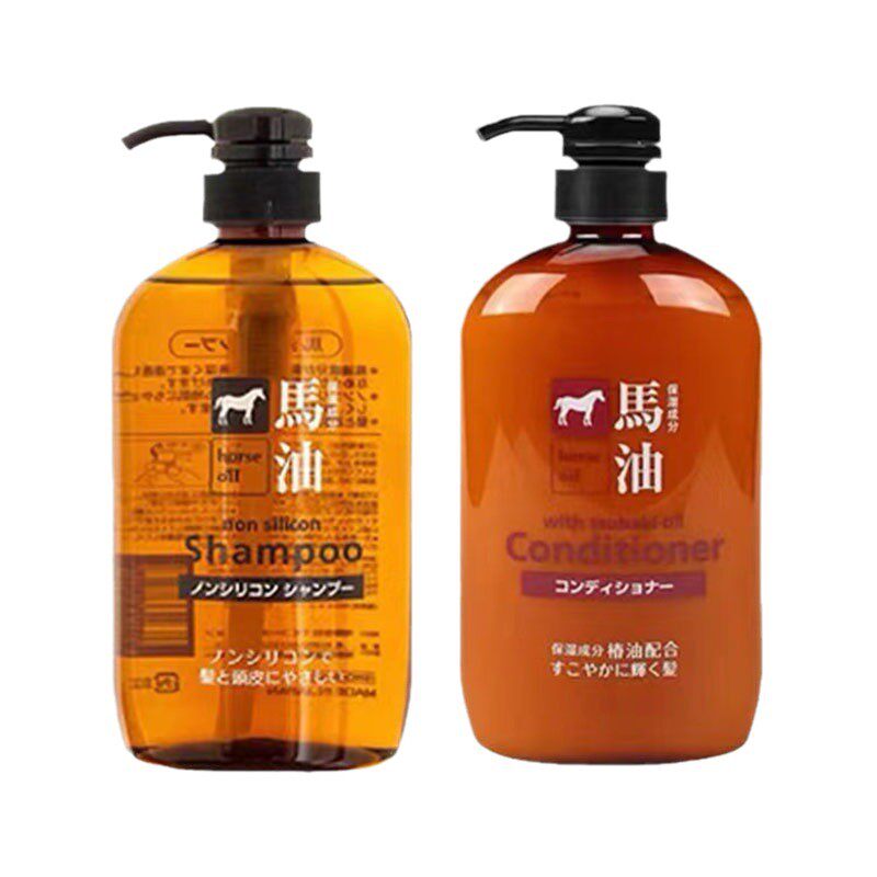熊野无硅油马油洗发水600ml