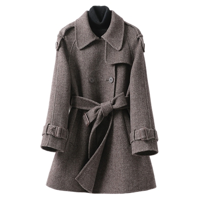 双面羊绒大衣女中长款韩版小个子