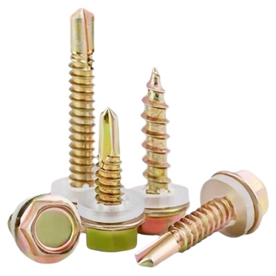 外六角钻尾丝燕尾自钻螺丝自攻自转彩钢瓦钉罗丝带垫螺钉尾钉