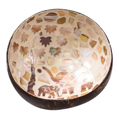 莱骏大象椰壳碗装饰创意水果盘