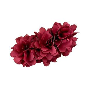 易梦玲同款红色花朵香蕉夹发夹女后脑勺盘发马尾抓夹一字夹子头饰