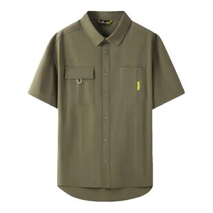 探路者衬衫短袖春夏徒步宽松上衣速干工装风外套TAKKBM80786