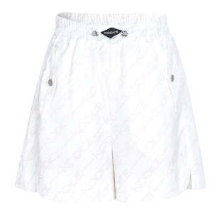 kodice秋冬新品白色印花松紧腰短裤A字裤休闲运动百搭时尚流行